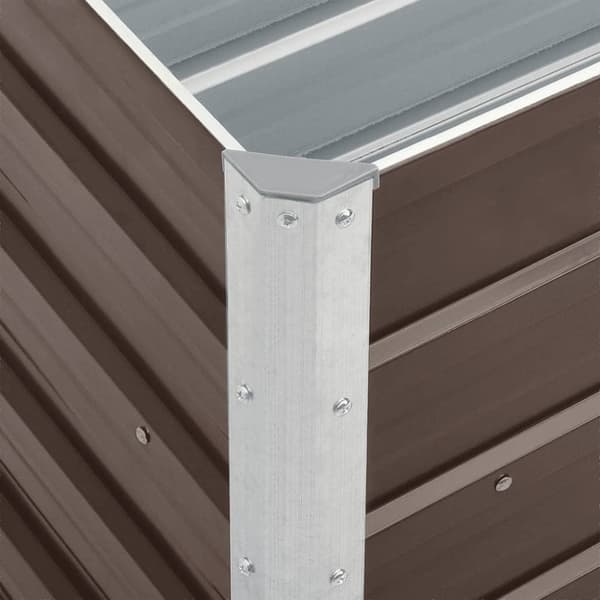 vidaXL Høybed galvanisert stål 240x40x45 cm brun