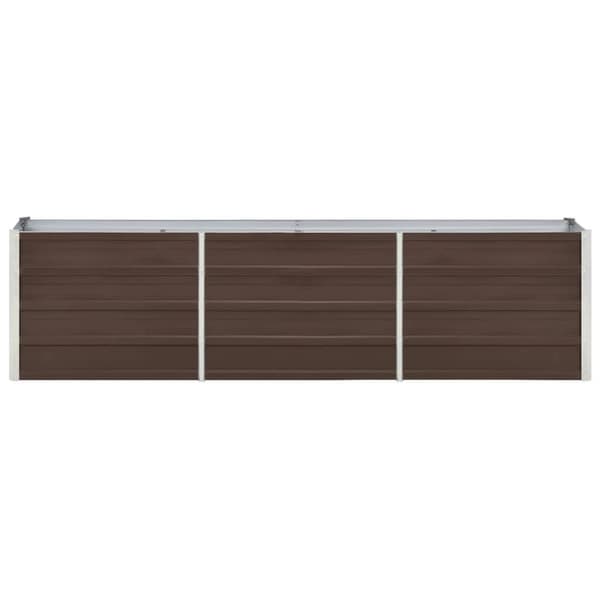 vidaXL Høybed galvanisert stål 240x40x45 cm brun
