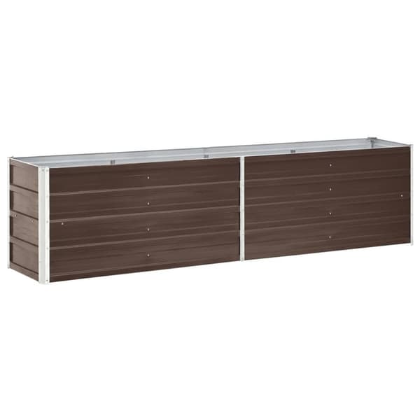 vidaXL Høybed galvanisert stål 240x40x45 cm brun