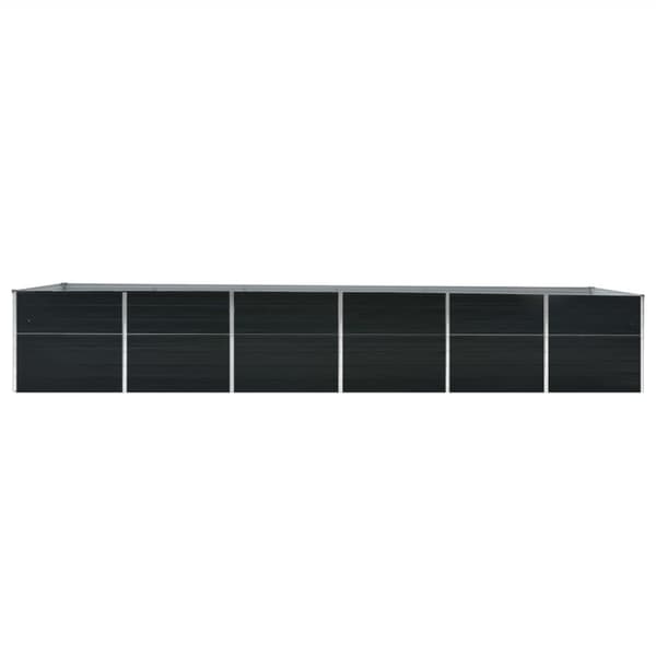 vidaXL Høybed galvanisert stål 480x80x77 cm antrasitt