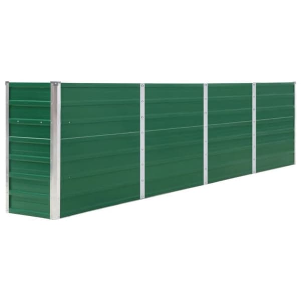 vidaXL hævet havebed 320 x 40 x 77 cm galvaniseret stål grøn