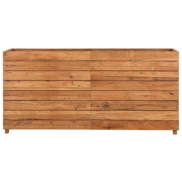 vidaXL højbed 150x40x72 cm massivt teaktræ og stål
