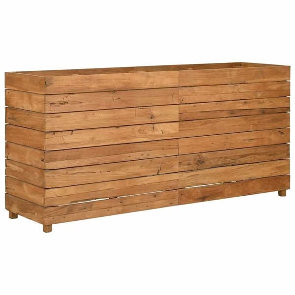 vidaXL højbed 150x40x72 cm massivt teaktræ og stål