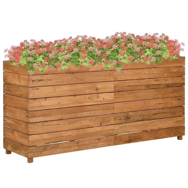 vidaXL højbed 150x40x72 cm massivt teaktræ og stål