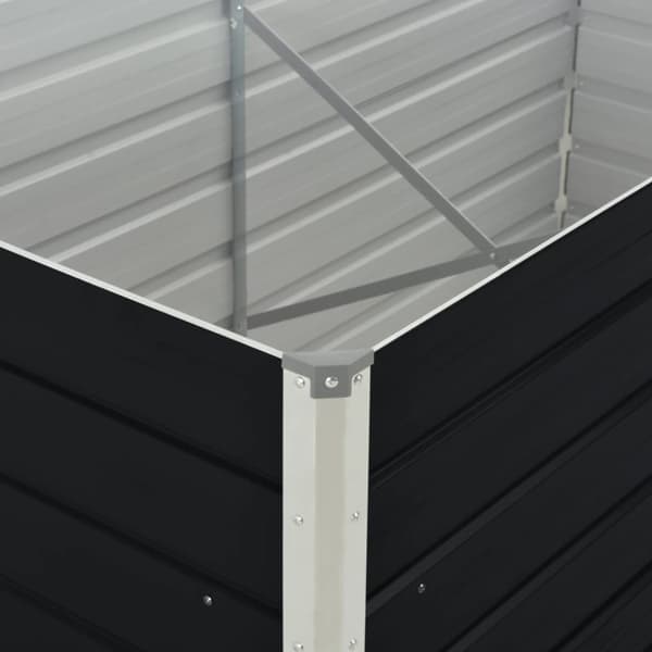 vidaXL hævet blomsterbed 160 x 80 x 45 cm galvaniseret stål antracit