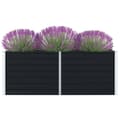 Miniatyrbillede 6 af 6: vidaXL hævet blomsterbed 160 x 80 x 45 cm galvaniseret stål antracit