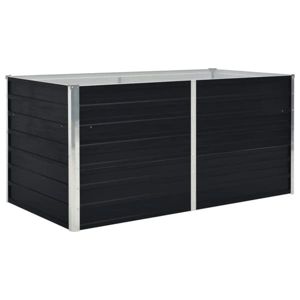 vidaXL hævet blomsterbed 160 x 80 x 45 cm galvaniseret stål antracit