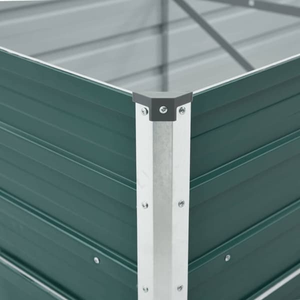 vidaXL forhøjet plantekasse 480x80x77 cm galvaniseret stål grøn
