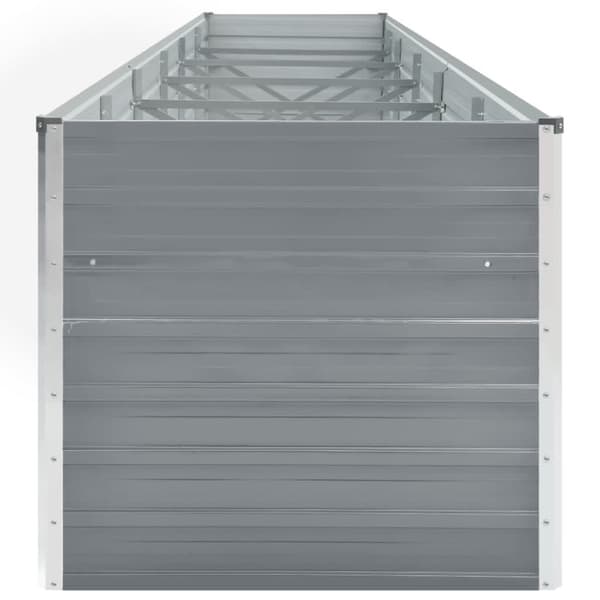 vidaXL Korotettu kukkalaatikko galv. teräs 480x80x77 cm harmaa