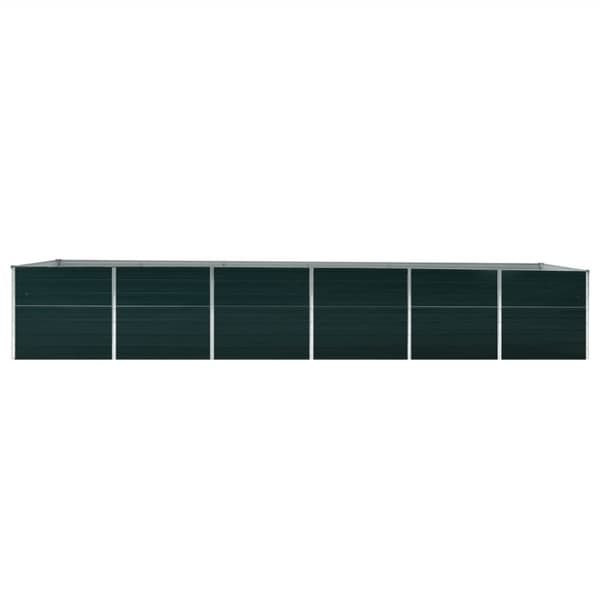 vidaXL Høybed galvanisert stål 480x80x77 cm grønn