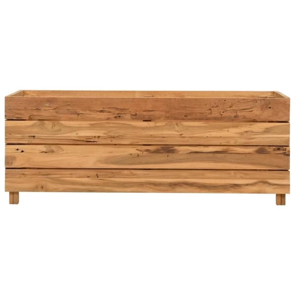 vidaXL højbed 100x40x38 cm genanvendt teaktræ og stål