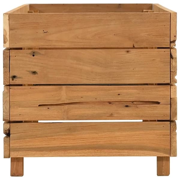 vidaXL højbed 100x40x38 cm genanvendt teaktræ og stål