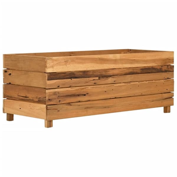 vidaXL højbed 100x40x38 cm genanvendt teaktræ og stål