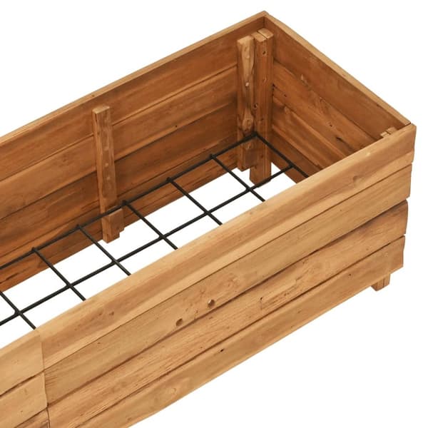 vidaXL plantekasse 150x40x38 cm massivt teaktræ og stål