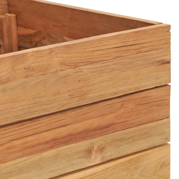 vidaXL plantekasse 150x40x38 cm massivt teaktræ og stål