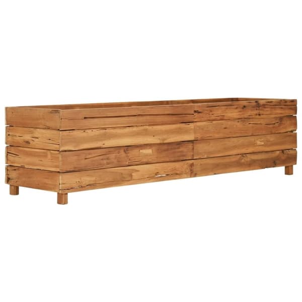 vidaXL plantekasse 150x40x38 cm massivt teaktræ og stål