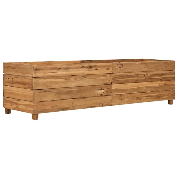vidaXL plantekasse 150x40x38 cm massivt teaktræ og stål