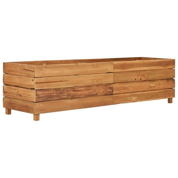 vidaXL plantekasse 150x40x38 cm massivt teaktræ og stål