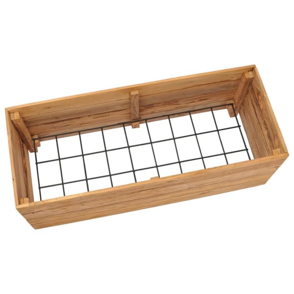 vidaXL Blomlåda upphöjd 100x40x38 cm återvunnet teakträ och stål