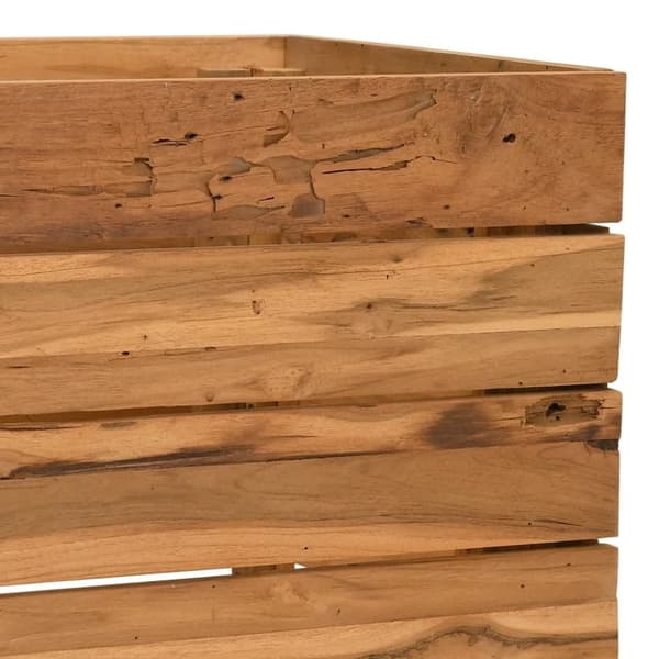 vidaXL Blomlåda upphöjd 100x40x38 cm återvunnet teakträ och stål