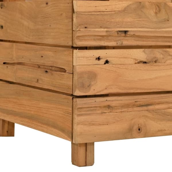 vidaXL Blomlåda upphöjd 100x40x38 cm återvunnet teakträ och stål