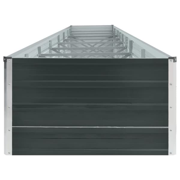 vidaXL hævet plantekasse 600x80x45 cm galvaniseret stål antracitgrå