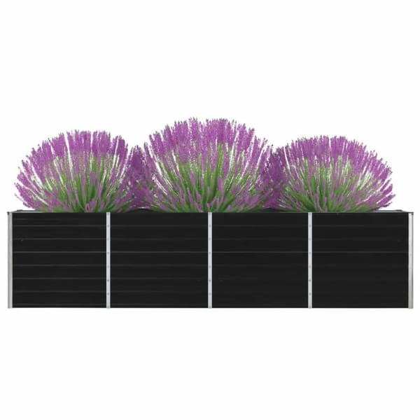 vidaXL Forhøyet hagebed 320x40x77 cm galvanisert stål antrasitt
