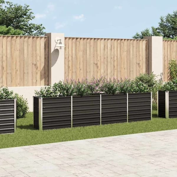 vidaXL Forhøyet hagebed 320x40x77 cm galvanisert stål antrasitt