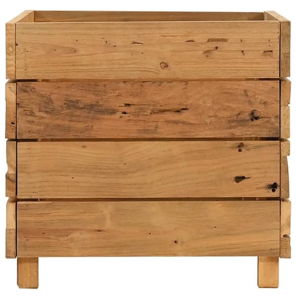 vidaXL Blomlåda upphöjd 50x40x38 cm återvunnet teakträ och stål