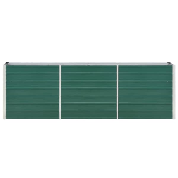 vidaXL Høybed galvanisert stål 240x40x77 cm grønn