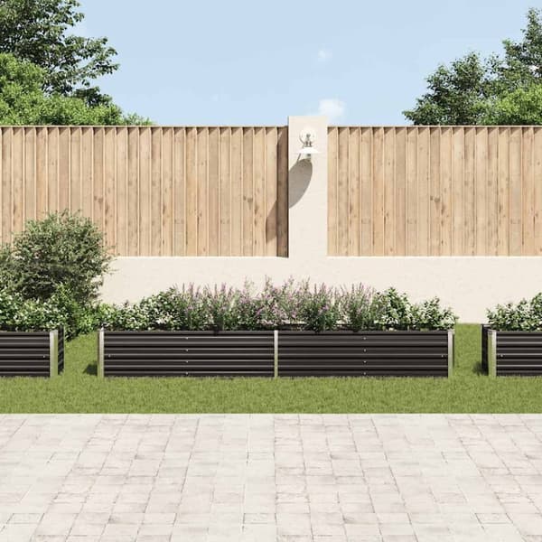 vidaXL Høybed galvanisert stål 320x40x45 cm antrasitt