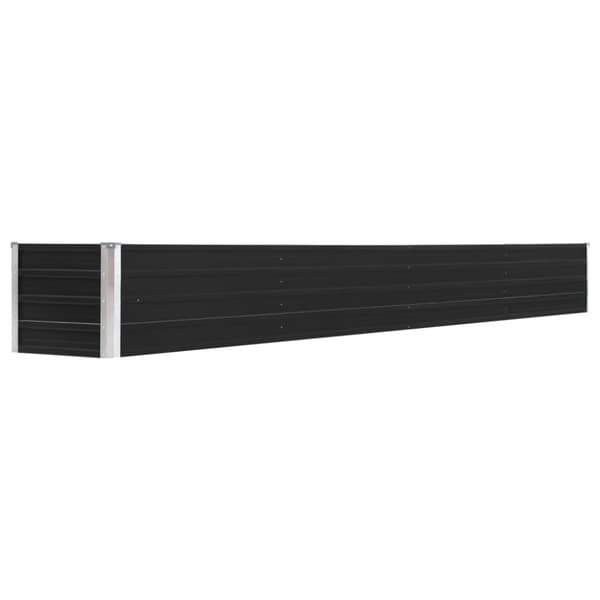 vidaXL Høybed galvanisert stål 320x40x45 cm antrasitt