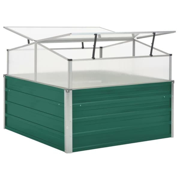vidaXL drivhus 100 x 100 x 77 cm galvaniseret stål grøn