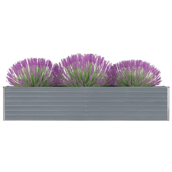 vidaXL Høybed galvanisert stål 320x40x45 cm grå