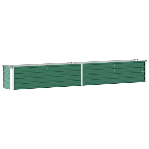vidaXL forhøjet plantekasse 320x40x45 cm galvaniseret stål grøn