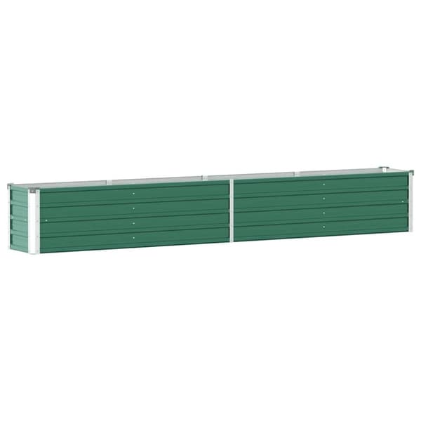 vidaXL forhøjet plantekasse 320x40x45 cm galvaniseret stål grøn
