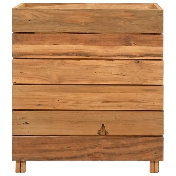 vidaXL Blomlåda upphöjd 50x40x55 cm återvunnet teakträ och stål