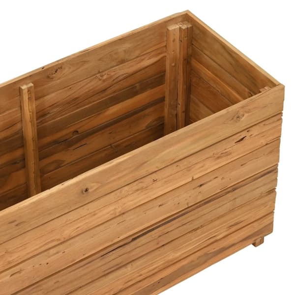 vidaXL Høybed 100x40x55 cm resirkulert teak og stål