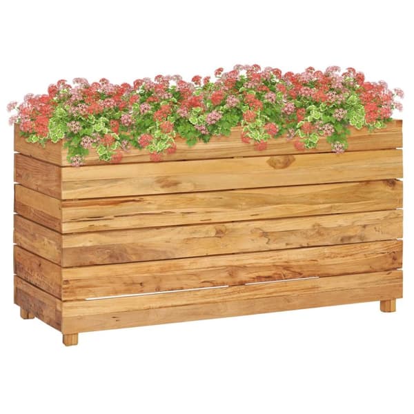 vidaXL Høybed 100x40x55 cm resirkulert teak og stål