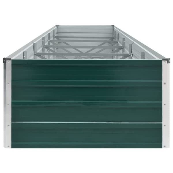 vidaXL forhøjet plantekasse 480x80x45 cm galvaniseret stål grøn