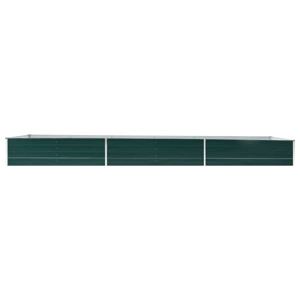 vidaXL forhøjet plantekasse 480x80x45 cm galvaniseret stål grøn