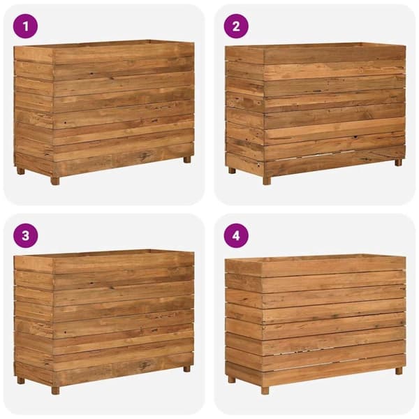 vidaXL Høybed 100x40x72 cm resirkulert teak og stål