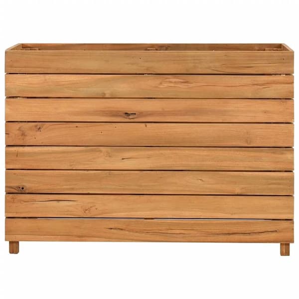 vidaXL hævet plantekasse 100x40x72 cm genanvendt teaktræ og stål