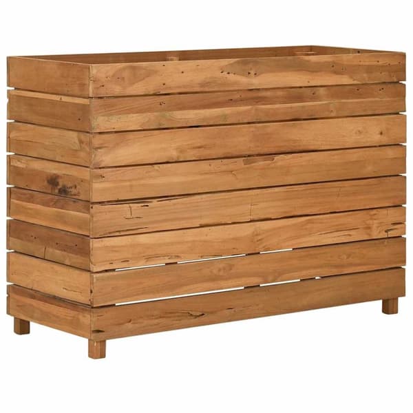 vidaXL hævet plantekasse 100x40x72 cm genanvendt teaktræ og stål