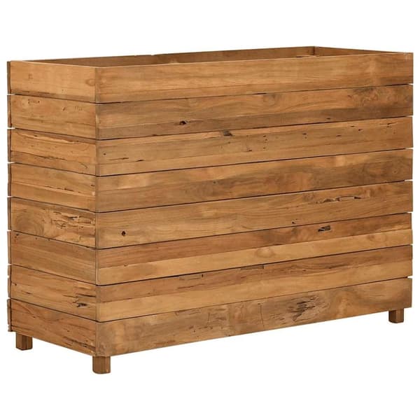 vidaXL hævet plantekasse 100x40x72 cm genanvendt teaktræ og stål