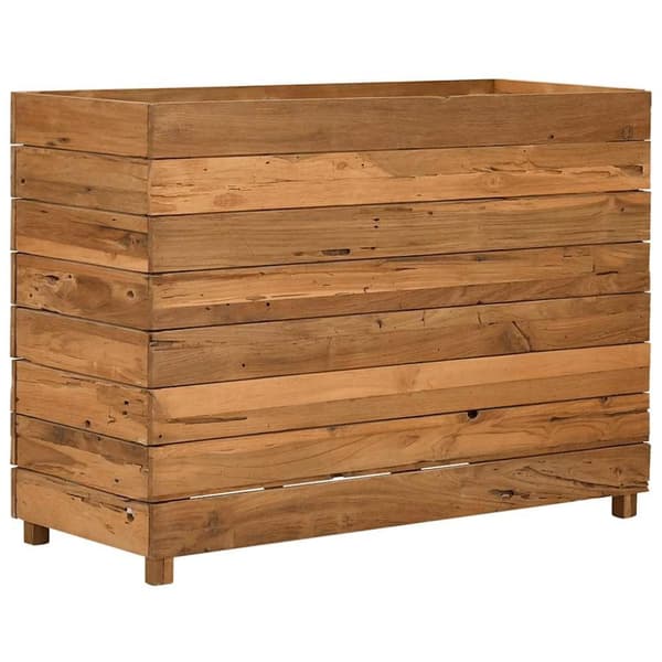 vidaXL hævet plantekasse 100x40x72 cm genanvendt teaktræ og stål