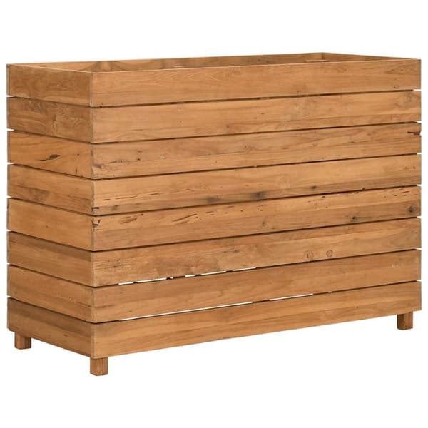 vidaXL hævet plantekasse 100x40x72 cm genanvendt teaktræ og stål