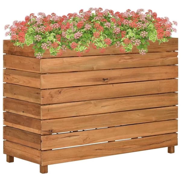 vidaXL hævet plantekasse 100x40x72 cm genanvendt teaktræ og stål