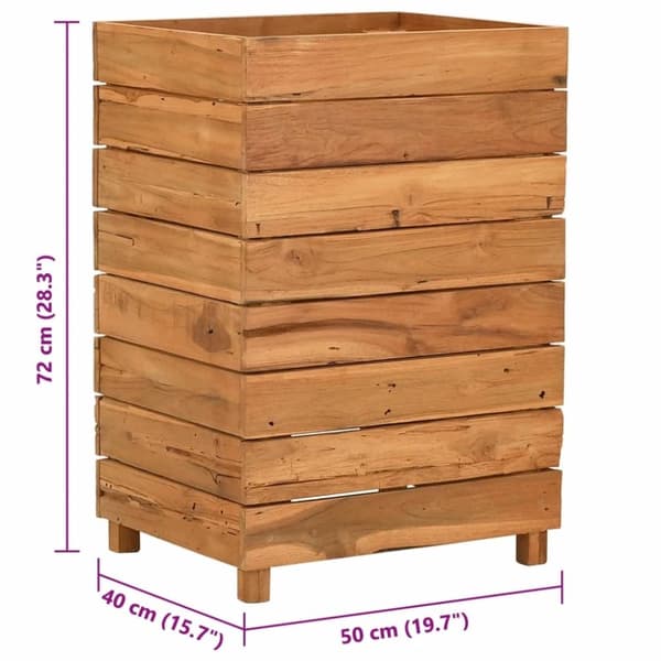 vidaXL højbed 50x40x72 c massivt teaktræ og stål