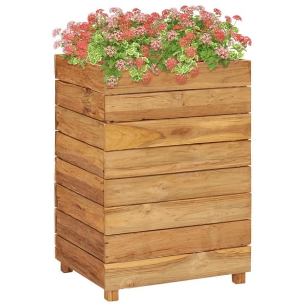 vidaXL højbed 50x40x72 c massivt teaktræ og stål
